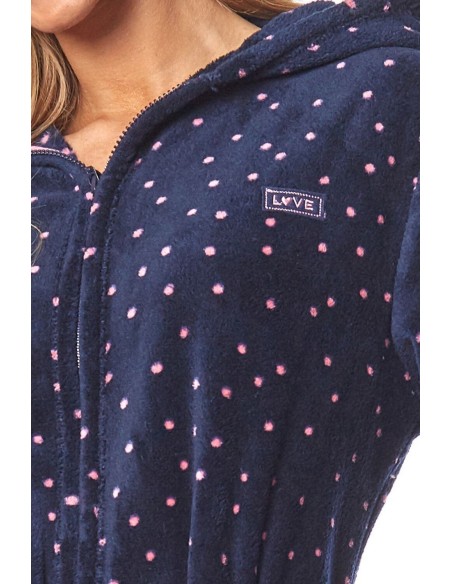 Bathrobe ladies' na zipper with hood L&L ZPPR 9156