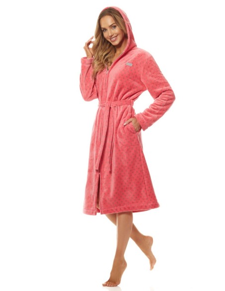Bathrobe ladies' na zipper with hood L&L ZPPR 9156