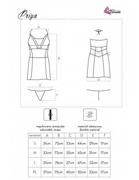 Priya t-shirt night with thongs, Livia Corsetti lc 13429