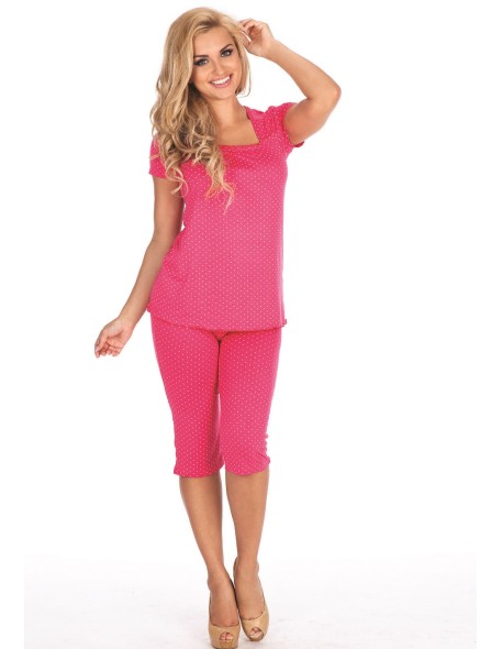 Dots pajamas women's short sleeve trousers 3/4,...