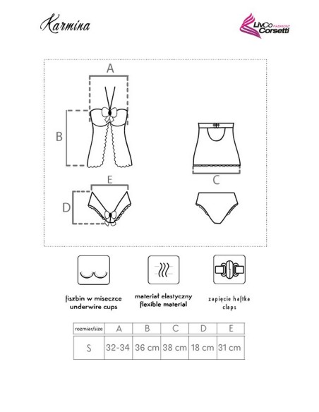 Karmina koszulka nocna z figami, Livia Corsetti lc 90077 