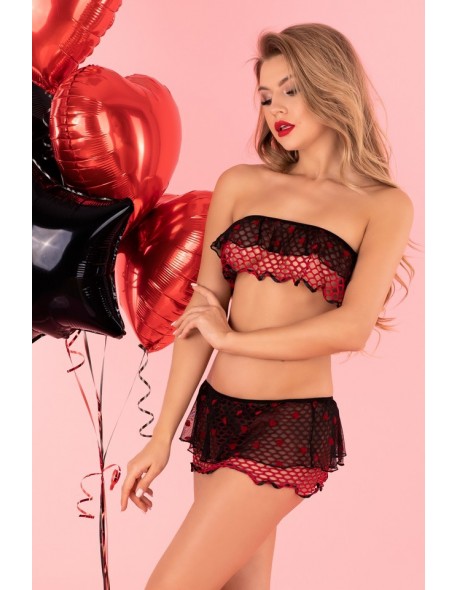 Kissable hearts set top + skirts + thongs, Livia Corsetti lc 90006
