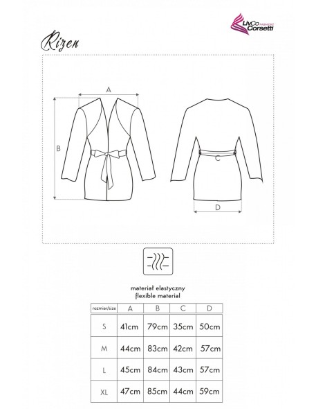 Rizen szlafrok damski krótki różowy, Livia...