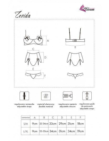 Zevida set bra + pas + thongs, Livia Corsetti...