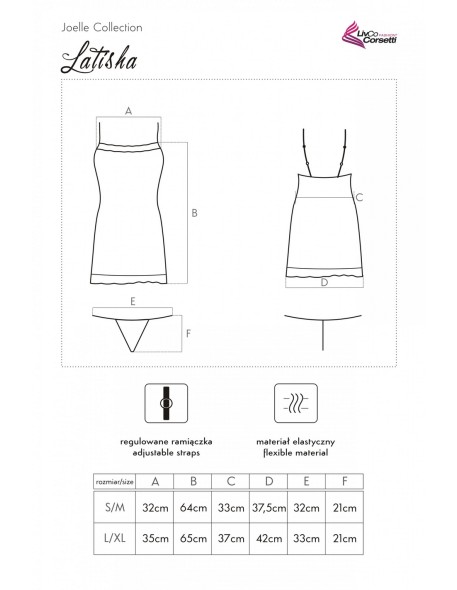 Latisha t-shirt night with thongs white, Livia...