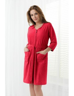 Bathrobe ladies' bawełniany na zipper Dorota FR-079