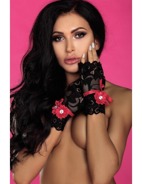 Gloves model 14 rękawiczki czarne, Livia Corsetti lc 28012 