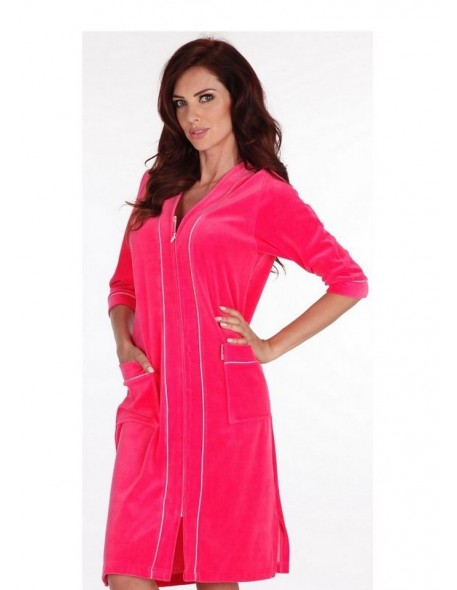 Welur bathrobe ladies' zipper 4xl-5xl, De Lafense 352