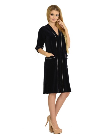 Welur bathrobe ladies' zipper 4xl-5xl, De Lafense 352