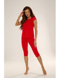 Fanny piżama damska krótki rękaw s-2xl, De Lafense 341