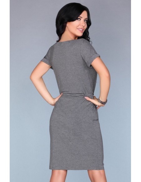 Dress women's with short sleeve welt in waist, Merribel 16457d