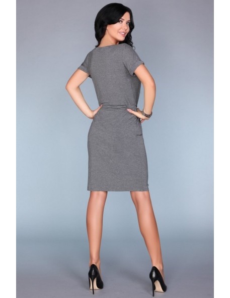 Dress women's with short sleeve welt in waist,...