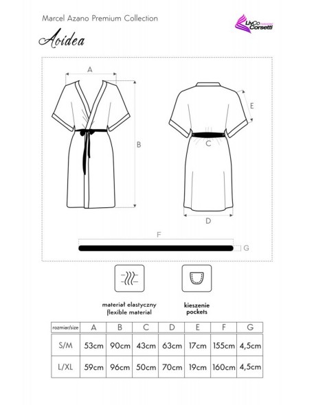 Aoidea szlafrok damski z krótkim rękawem, Livia...