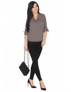 Cayley blouse women's with long sleeve mocca, Merribel 1720 2