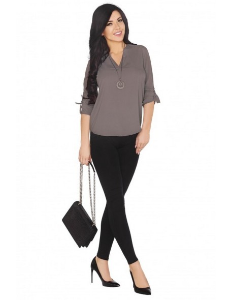 Cayley bluzka damska z długim rękawem mocca,...