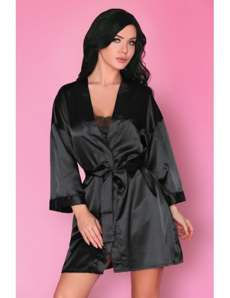 Dorettela bathrobe ladies' satin black, Livia Corsetti lc 90394