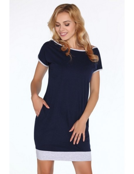 Kamalian dress women's with short sleeve navy blue, Merribel