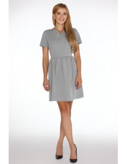 Marelna dress women's short sleeve flared bottom grey,... 2