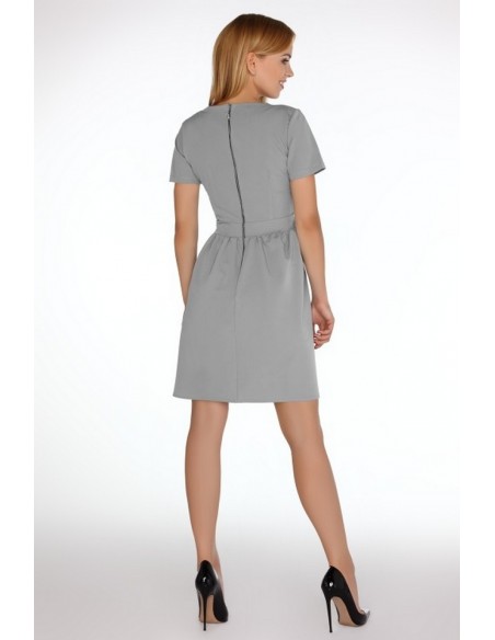 Marelna dress women's short sleeve flared bottom grey, Merribel