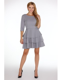 Reethan dress women's with frills 3/4 sleeve grey, Merribel 2