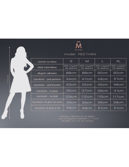 Reethan sukienka damska z falbankami rękaw 3/4 szara, Merribel