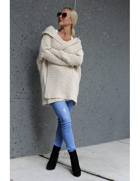 Dalena kardigan ladies' with hood beige, Merribel