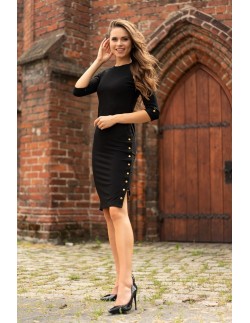 AeRoma dress women's pencil skirt with buttons black,...