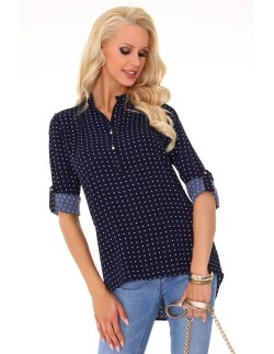 Herenui blouse women's polka dots with long sleeve,... 2