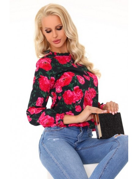 Naille bluzka damska z długim rękawem kwiatowy wzór, Merribel 85333