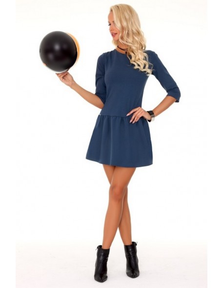 Marhix dress women's with 3/4 sleeve blue,...