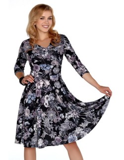 Anorin dress women's midi 3/4 sleeve floral pattern,...