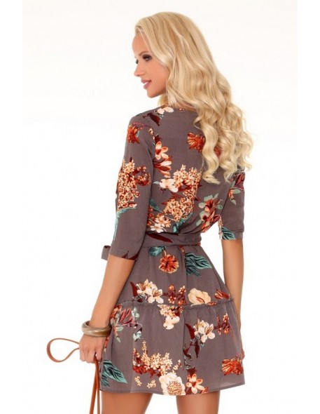 Idele dress women's wiązanaw pasie sleeves 3/4,...