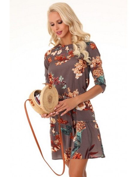 Idele dress women's wiązanaw pasie sleeves 3/4,...