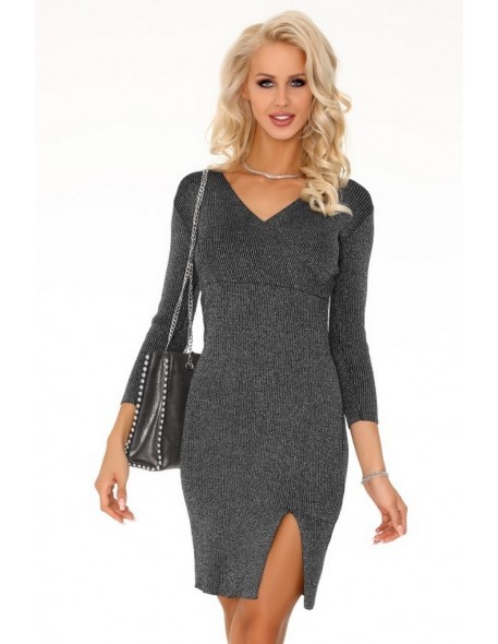 Namratani dress women's with slit 3/4 sleeve grey, Merribel fz1745