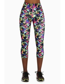 Legginsy sportowe damskie wzorzyste 3/4 Bas Bleu Revel 70  2