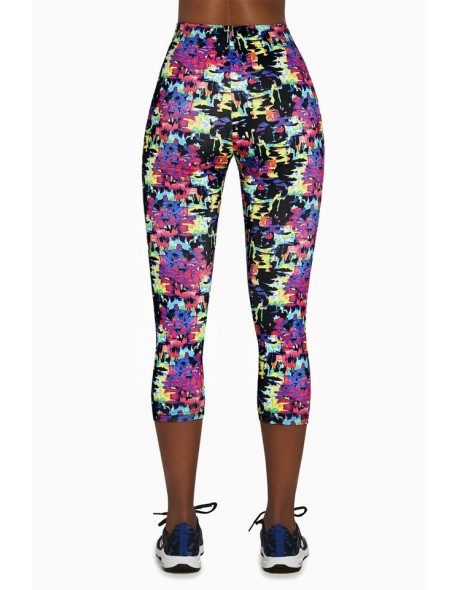 Legginsy sportowe damskie wzorzyste 3/4 Bas...