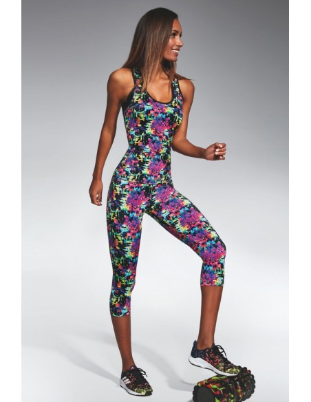 Legginsy sportowe damskie wzorzyste 3/4 Bas Bleu Revel 70 