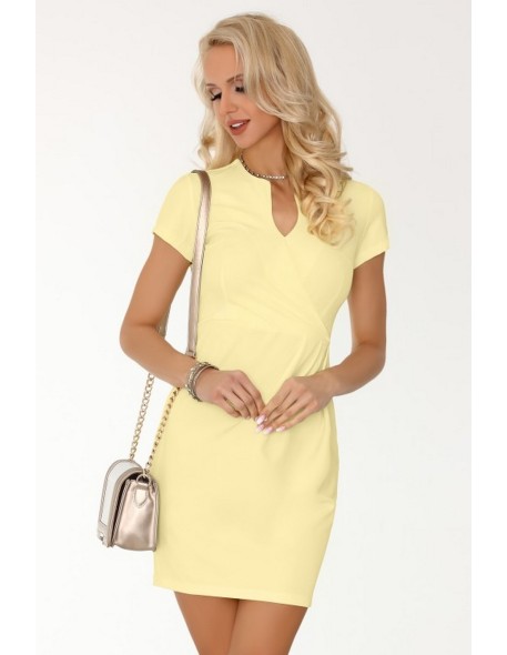 Matiria dress women's with short sleeve yellow,...