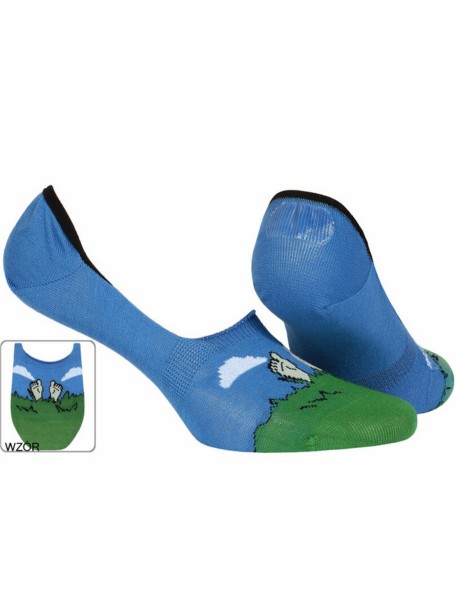 Mokasynka skarpetki męskie wzorowane silikon, Wola