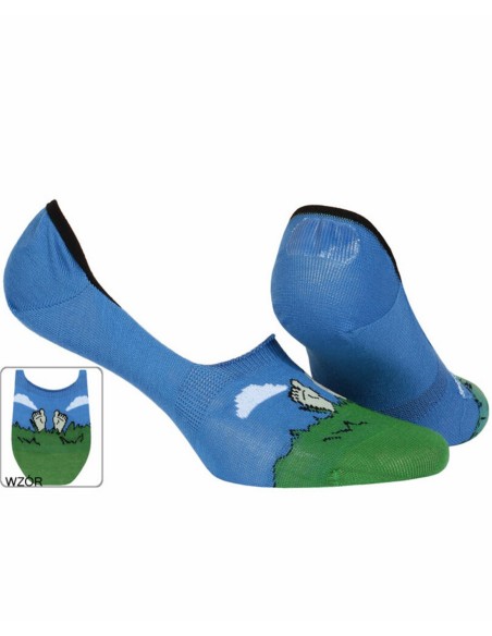 Mokasynka skarpetki męskie wzorowane silikon, Wola