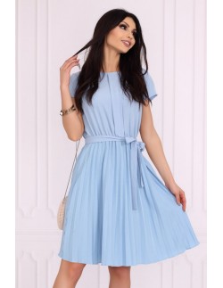 Medesia dress women's midi wiązana in waist blue,...