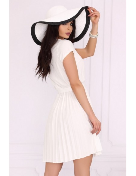 Medesia dress women's midi wiązana in waist white, Merribel 85515