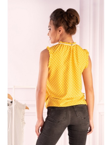 AMargo blouse women's yellow polka dots...