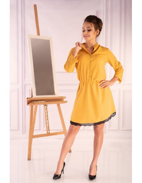 Jentyna dress women's with rękawami 3/4 yellow, Merribel 85605