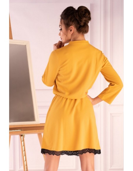 Jentyna dress women's with rękawami 3/4 yellow, Merribel 85605