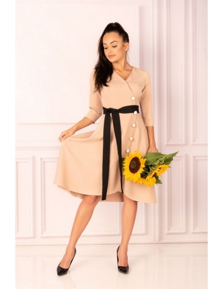 Miramen dress women's midi with 3/4 sleeve camel, Merribel