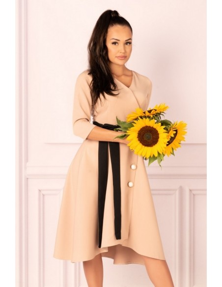 Miramen dress women's midi with 3/4 sleeve camel, Merribel