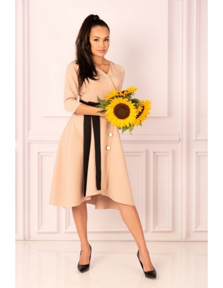 Miramen dress women's midi with 3/4 sleeve camel, Merribel