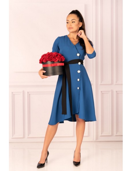 Miramen sukienka damska midi z rękawem 3/4...