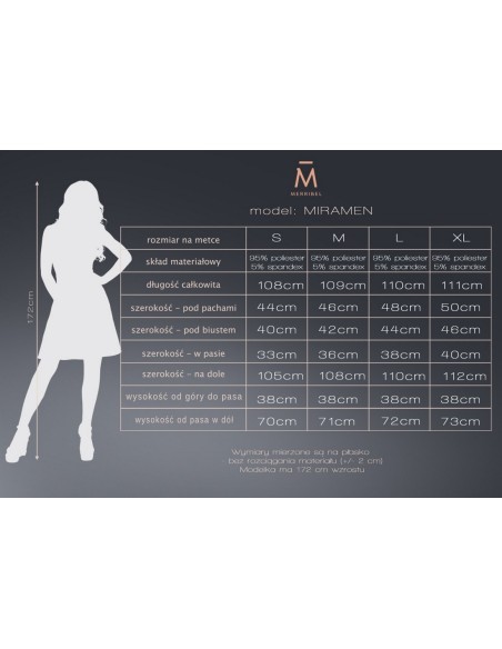 Miramen sukienka damska midi z rękawem 3/4 niebieski, Merribel